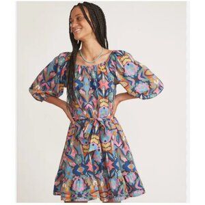 Marine Layer Nicole Dress Womens Small Multicolor Floral Balloon Sleeve Boho